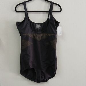 Nwt Cacique Shapewear Open Bust Bodysuit - Black and Brown Size 22/24